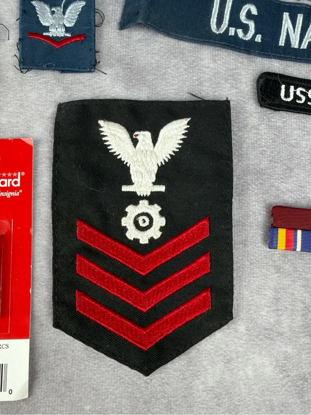 US Navy Insignia Ribbon Patch Lot USS Gunston Hall Petty Officer Vanguard
